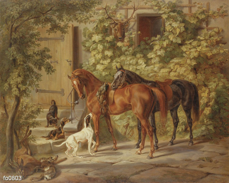 a-albrecht-horses-at-the-porch